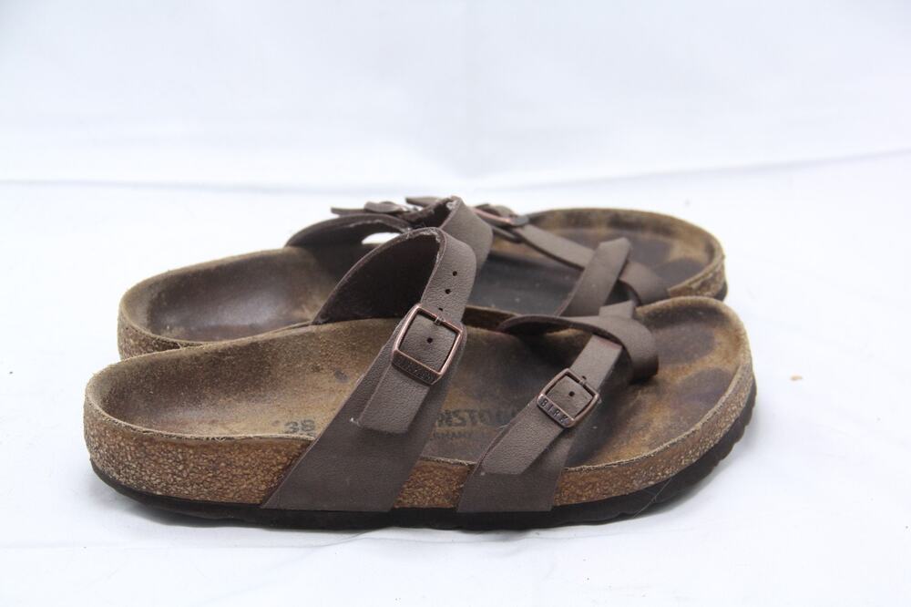 Birkenstock Mayari Sandals Womens EU 38 US 7-7.5 Brown Leather Toe Loop Straps